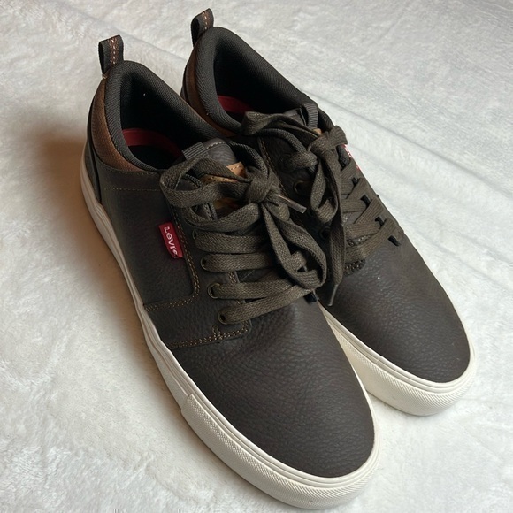 Levi's Alpine Tumbled Stacked Synthetic Leather Casual Lace-up Sneaker Men's 9.5 - Picture 1 of 7